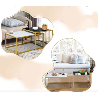 Комплект журнальных столов Costway Scorpion из искусственного мрамора