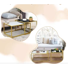 Комплект журнальных столов Costway Scorpion из искусственного мрамора