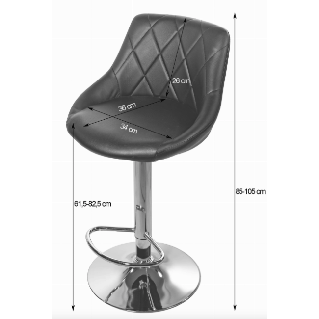 Барний стілець Leobert Kast з спинкою білий