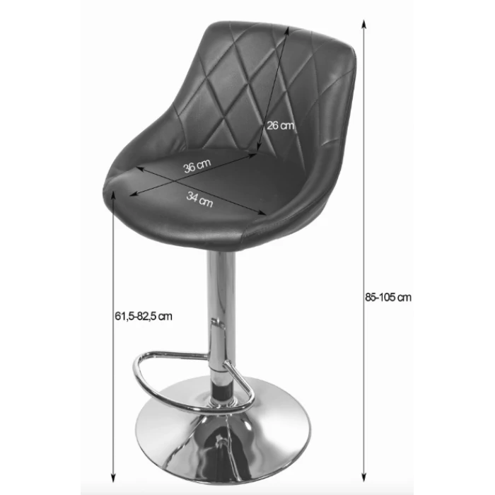 Барний стілець Leobert Kast з спинкою білий