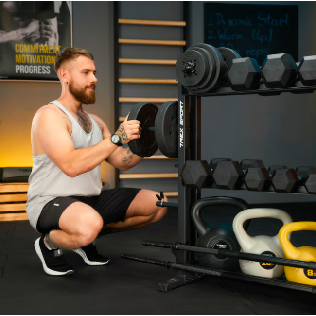 Стійка 3-рівнева для гантелей, грифів та гирь Trex Sport TX-075DR