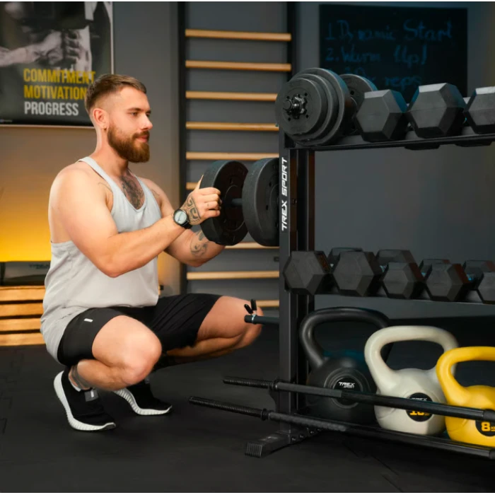 Стійка 3-рівнева для гантелей, грифів та гирь Trex Sport TX-075DR