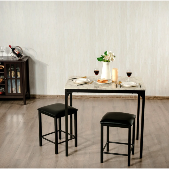 Комплект мебели Costway Venni барный стол с табуретом 2 шт.