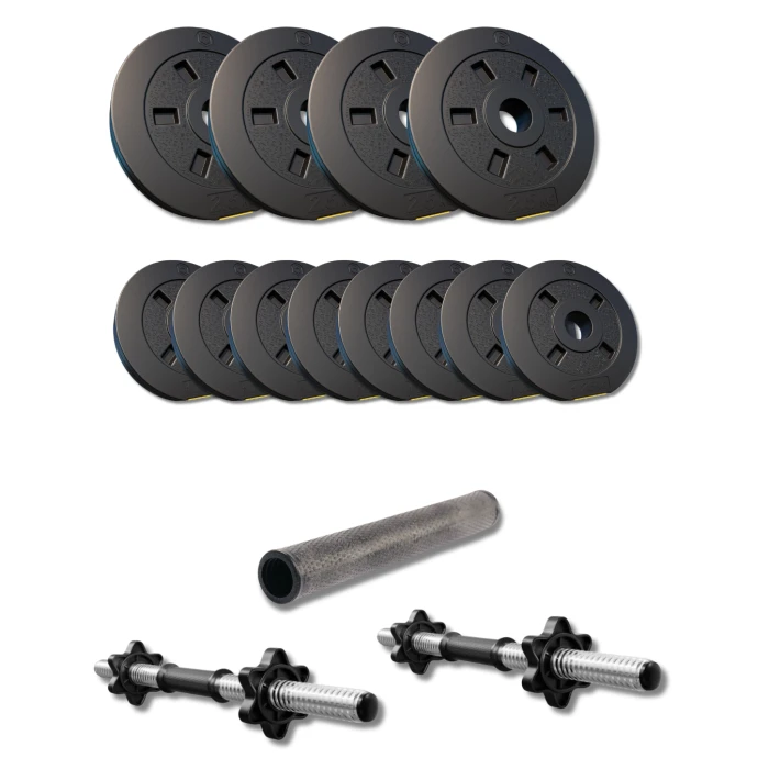 Набор гантели-штанга 2в1 Besport PowerPro 22кг с переходником