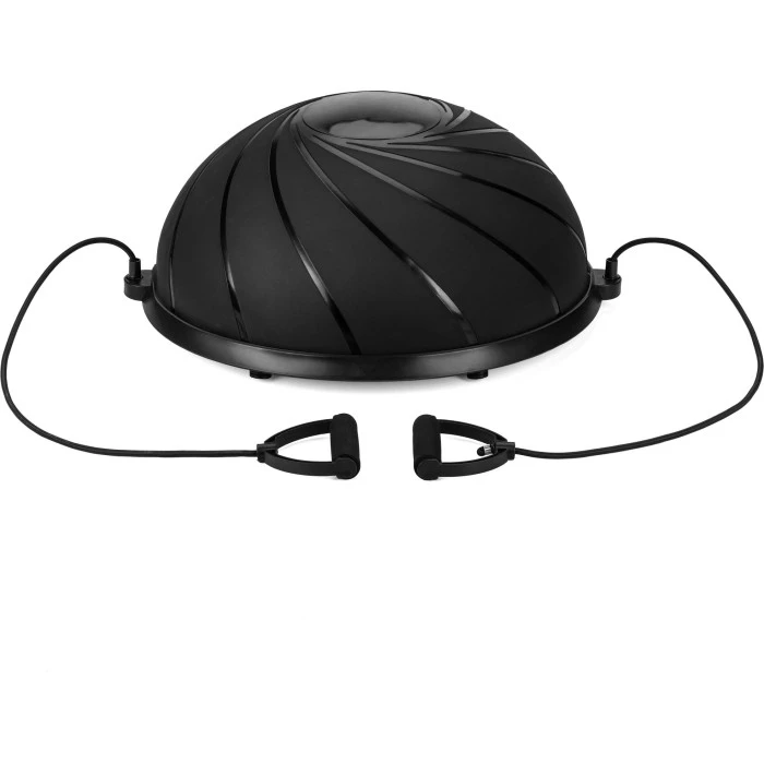 Балансувальна півсфера Gymtek Flex Core Half Ball 58см з еспандерами + насос чорний