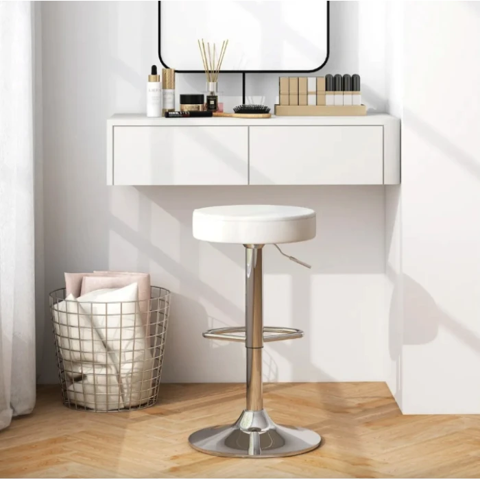 Комплект барних стільців Costway Loreto з круглим сидінням білий