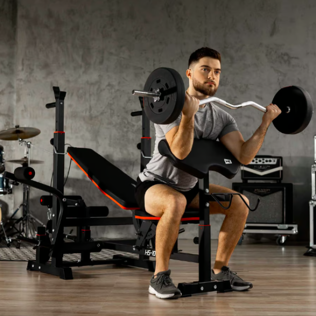 Лавка тренувальна Hop-Sport HS-1075 Pro із партою Скотта