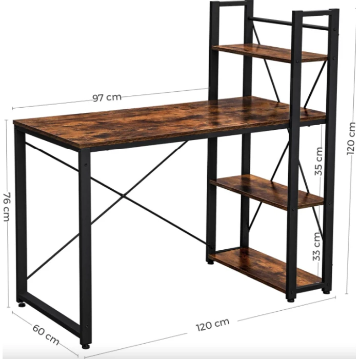 Компьютерный стол Leobert Devoko с боковыми полками в стиле Loft