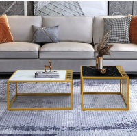 Комплект журнальных столов Costway Scorpion из искусственного мрамора