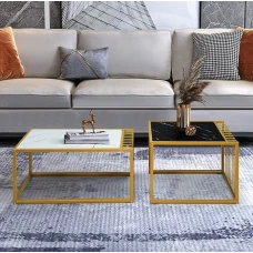 Комплект журнальных столов Costway Scorpion из искусственного мрамора