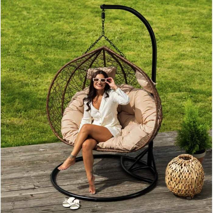 Подвесное кресло-кокон Di Volio Foggio двухместное коричневый