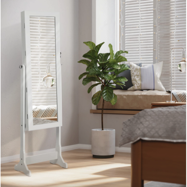 Напольное зеркало-шкаф Leobert Insignia с подсветкой белый