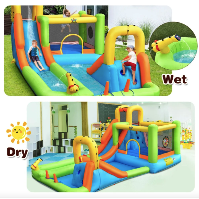 Надувной водный детский центр Costway Park Bounce House с горкой (без вентилятора)