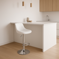 Барний стілець Leobert Kast з спинкою білий