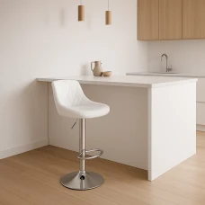 Барний стілець Leobert Kast з спинкою білий