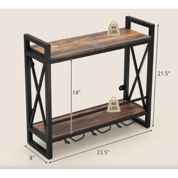 Настенный винный стеллаж Costway Lagom в стиле Loft