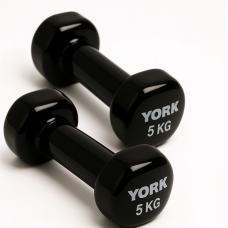 Гантелі для фітнесу вінілові круглі York Fitness 2х5кг чорний