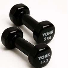 Гантелі для фітнесу вінілові круглі York Fitness 2х5кг чорний