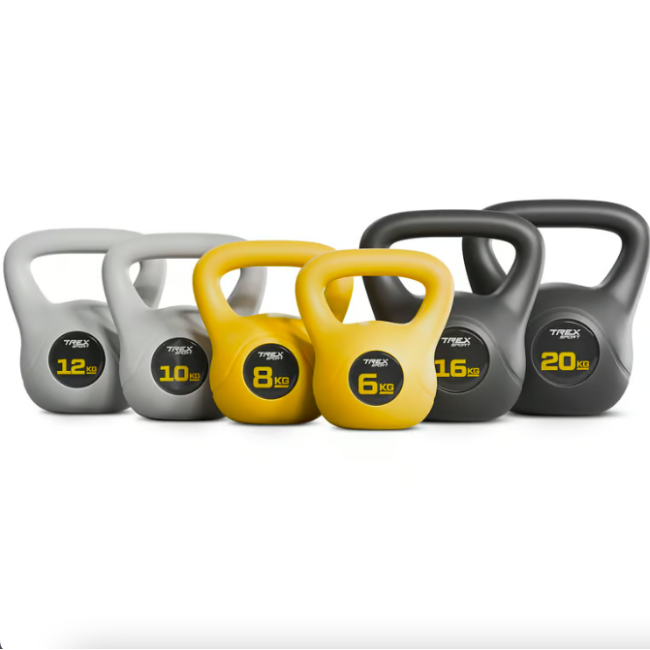 Гиря виниловая 8кг Trex Sport TX-008CKB желтая