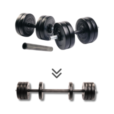 Гантелі Elitum 2х11кг + подовжувач грифа для штанги