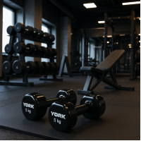 Гантелі для фітнесу вінілові круглі York Fitness 2х5кг чорний