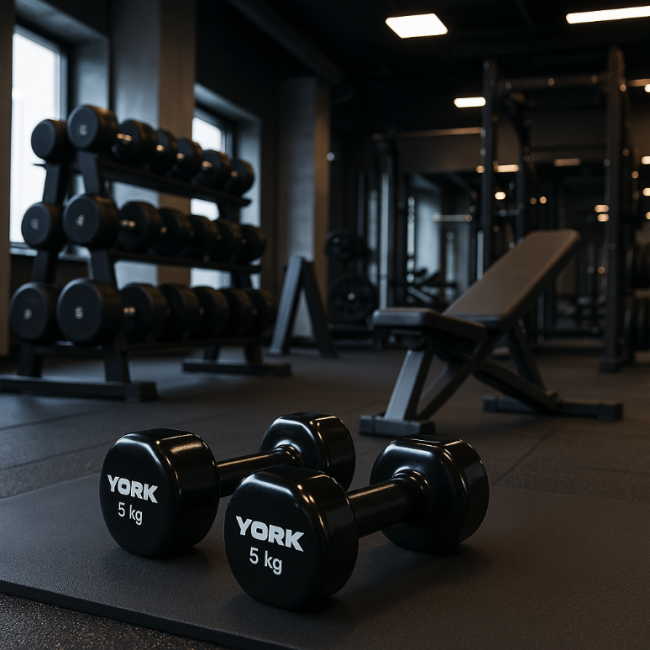Гантелі для фітнесу вінілові круглі York Fitness 2х5кг чорний