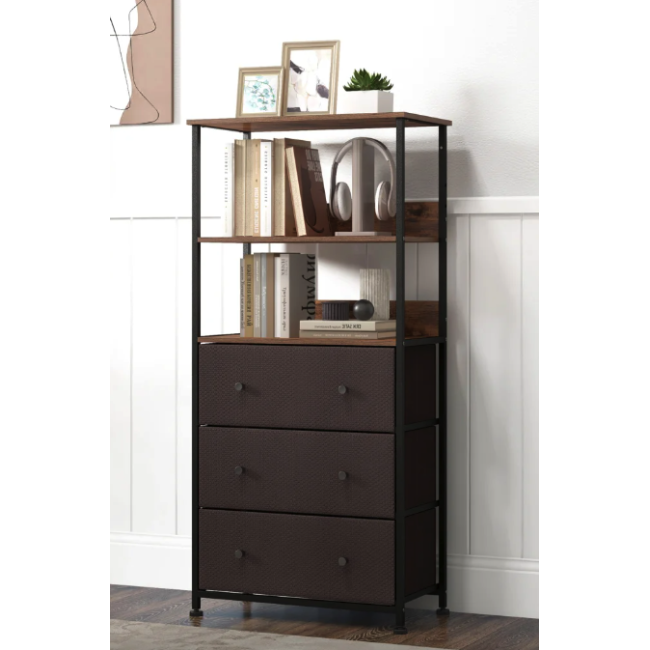 Стеллаж Costway Skiff с текстильными ящиками в стиле Loft