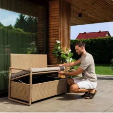 Садовая скамейка Di Volio Verbana с местом хранения бежевый