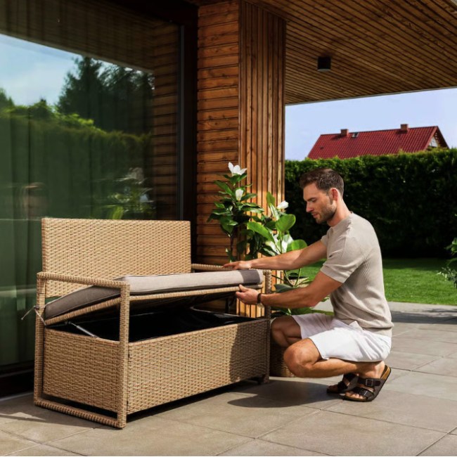 Садовая скамейка Di Volio Verbana с местом хранения бежевый