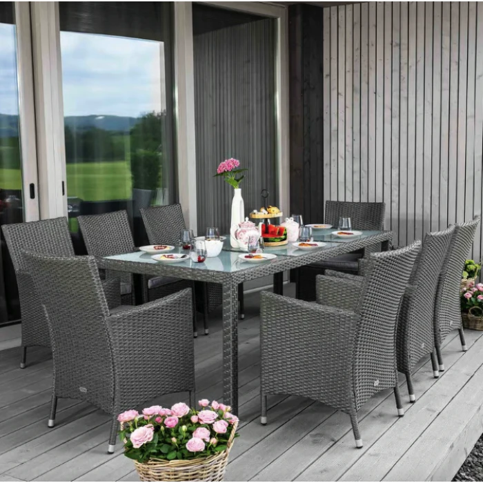 Садові меблі Di Volio VERONA 8+1 Сірий/сірий