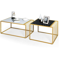 Комплект журнальных столов Costway Scorpion из искусственного мрамора