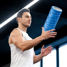 Массажный ролик Gymtek для йоги и фитнеса EVA 33*14см синий