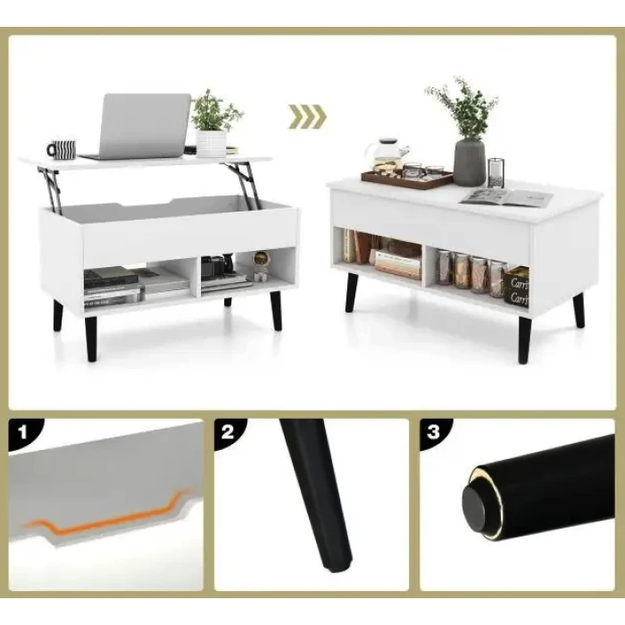 Стол трансформер Costway Lagom в стиле Loft белый