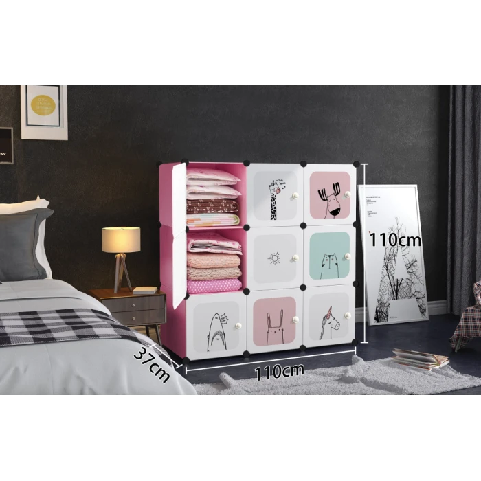 Модульный шкаф-органайзер Leobert Kids для детских игрушек розовый