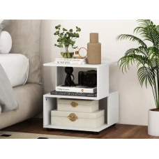 Журнальный столик Costway Luna 3-уровневый белый