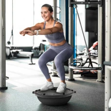 Балансувальна півсфера Gymtek Flex Core Half Ball 58см з еспандерами + насос чорний