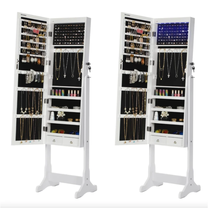 Напольное зеркало-шкаф Leobert Insignia с подсветкой белый