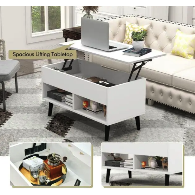 Стол трансформер Costway Lagom в стиле Loft белый