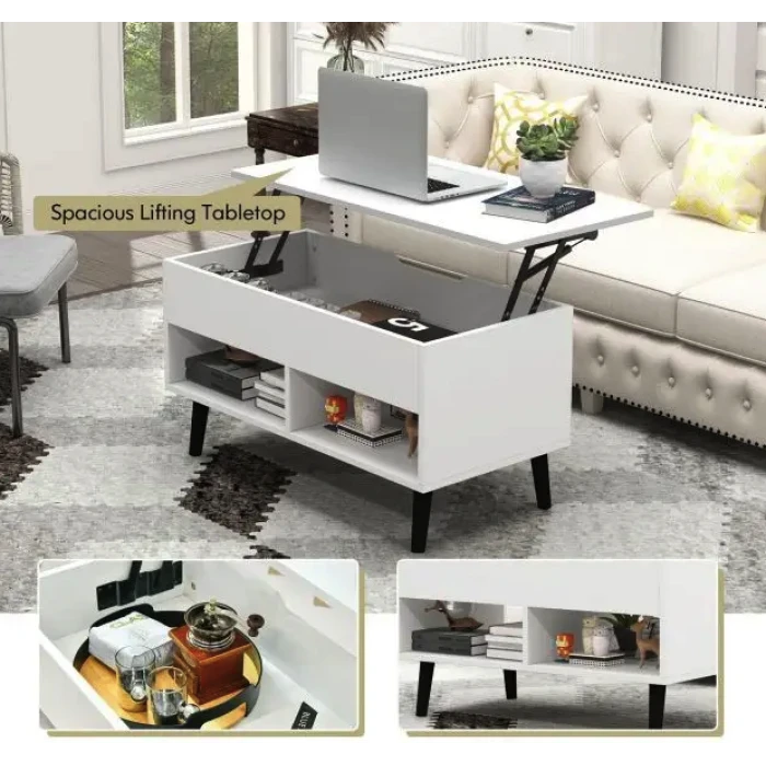 Стол трансформер Costway Lagom в стиле Loft белый