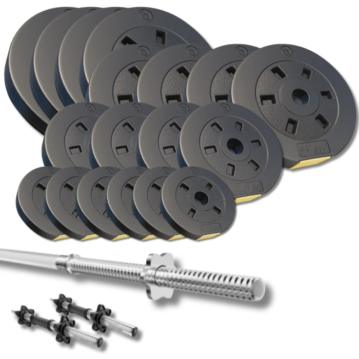 Набір зі штангою та гантелями Besport PowerPro 92кг (гриф 218см)