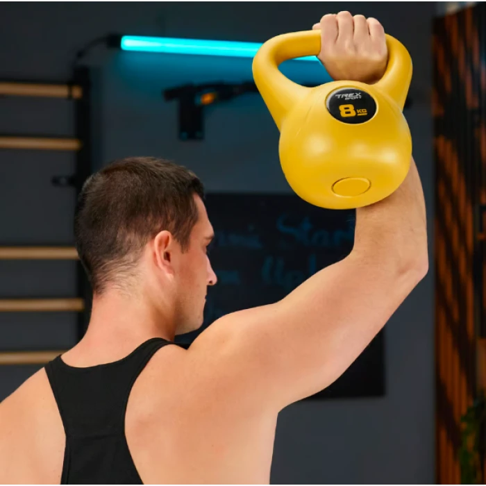 Гиря виниловая 8кг Trex Sport TX-008CKB желтая