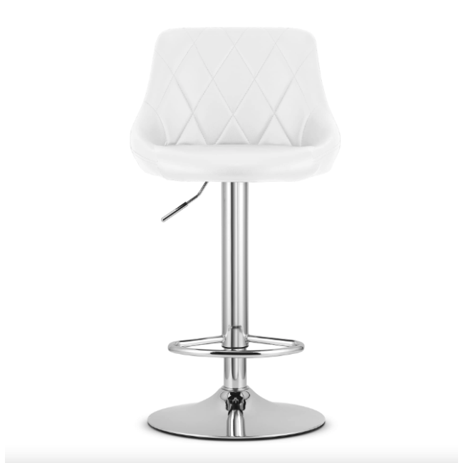 Барний стілець Leobert Kast з спинкою білий