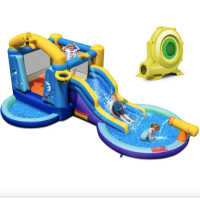 Надувна водна гірка Costway Planet з двома басейнами та насосом