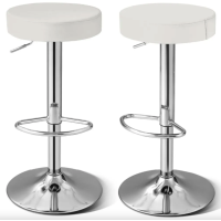 Комплект барних стільців Costway Loreto з круглим сидінням білий