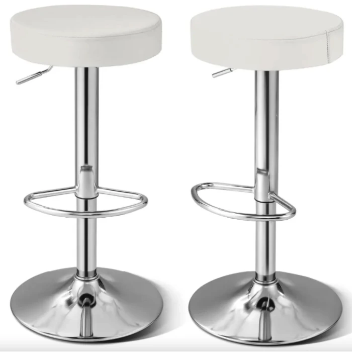 Комплект барних стільців Costway Loreto з круглим сидінням білий