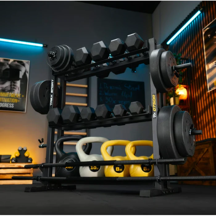 Стійка 3-рівнева для гантелей, грифів та гирь Trex Sport TX-075DR