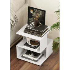 Журнальный столик Costway Luna 3-уровневый белый