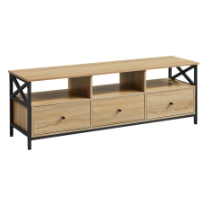 Тумба под телевизор Leobert Kamila в стиле Loft с 3 ящиками натуральный