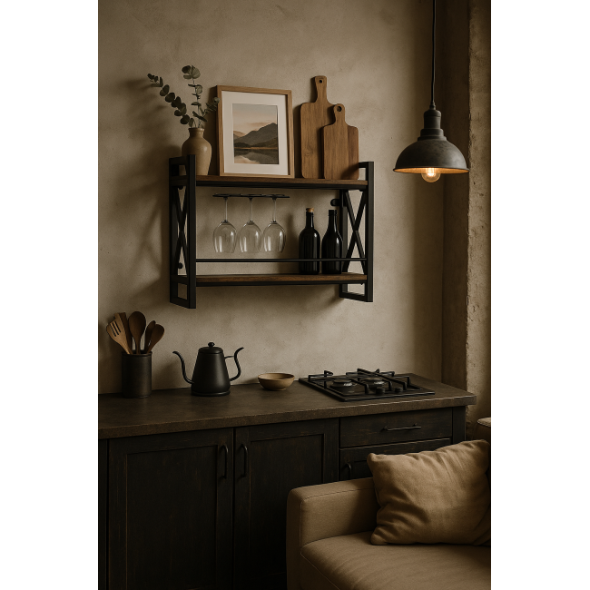 Настенный винный стеллаж Costway Lagom в стиле Loft