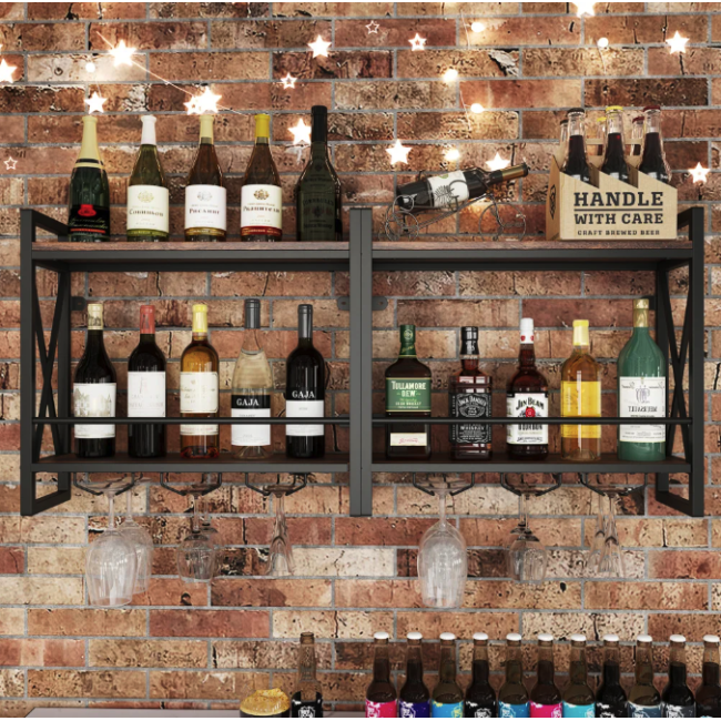 Настенный винный стеллаж Costway Lagom в стиле Loft